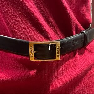St. John Black Belt with Gold Square Buckle
